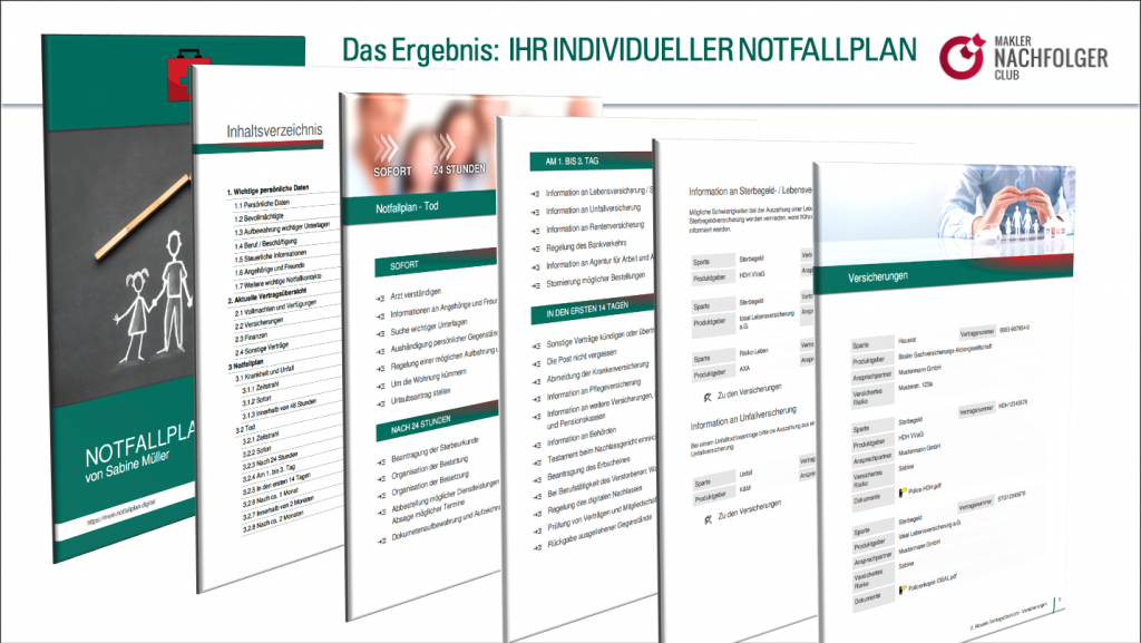 Notfallplan Notfallplan für Makler - Makler Notfallordner